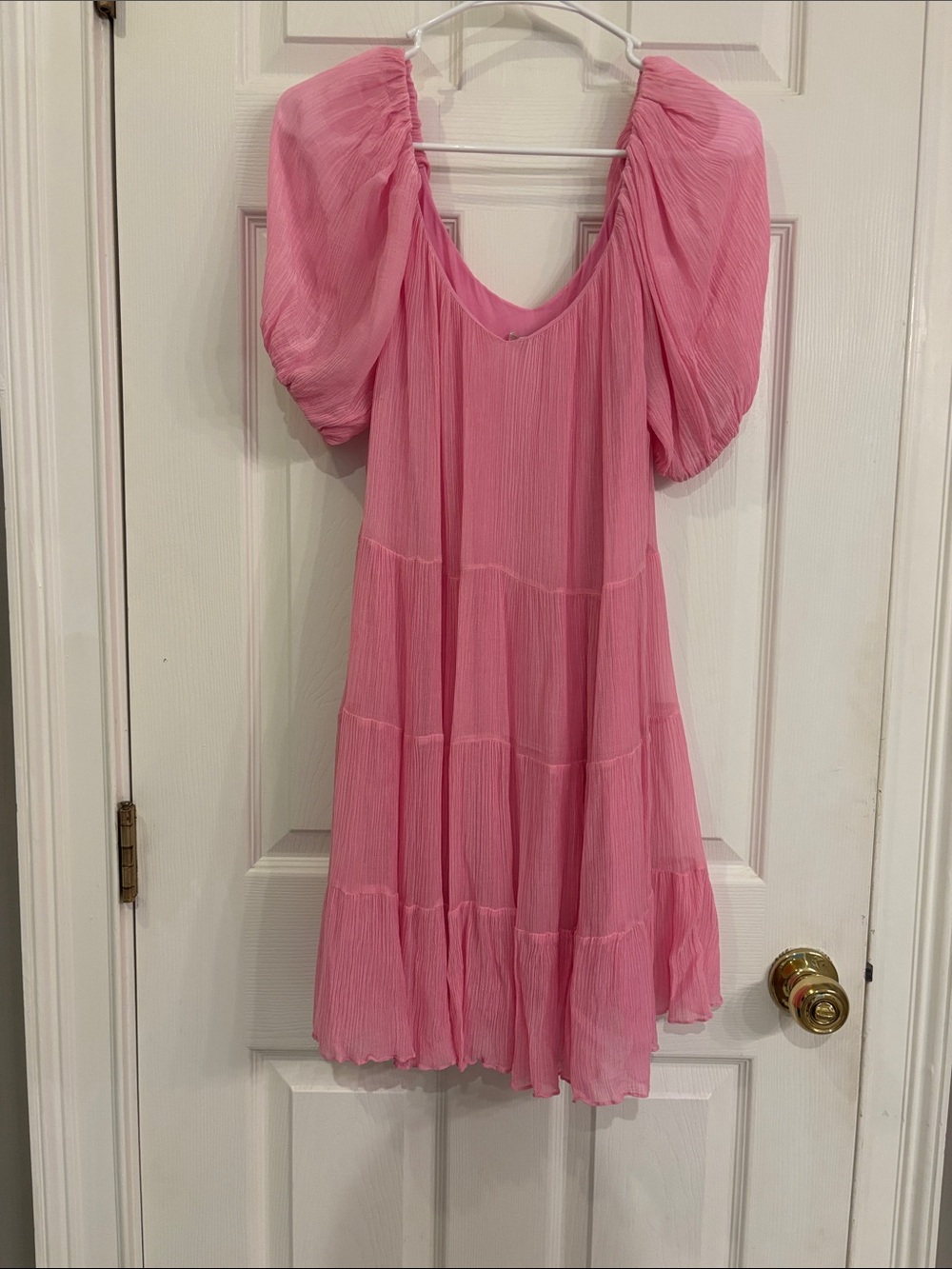 Rebecca Taylor Pink puff sleeve dress